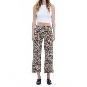NEW LOVERET wild leo high rise crop wide leg jeans in leopard